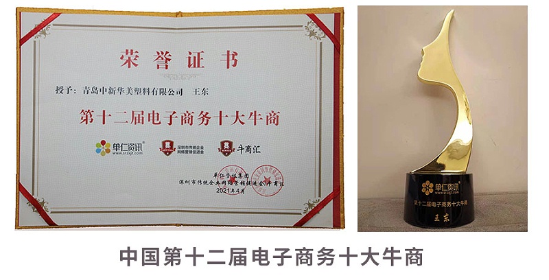 中国第十二届电子商务十大牛商荣誉证书